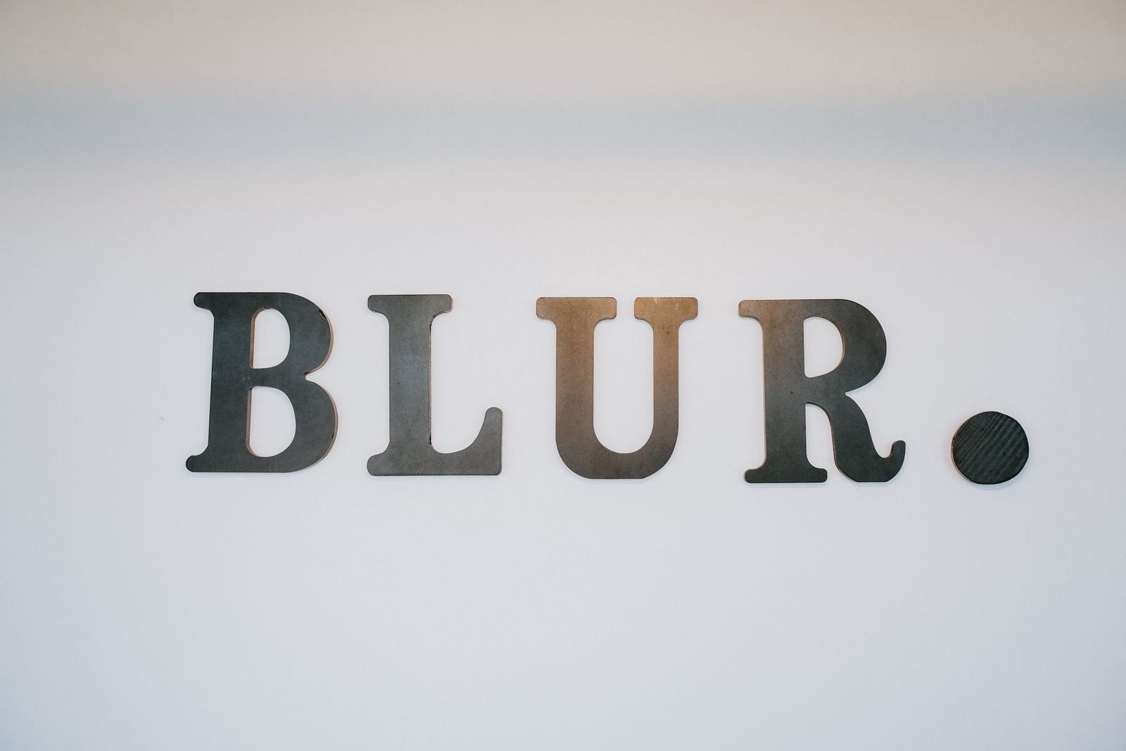 Blur. Salon signage inside the Oklahoma City studio